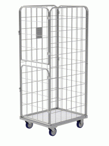 Gitter Rollcontainer mit 2 schwenkbare Türen für Wäschelogistik (Wäschereien, Krankenhäusern, H
