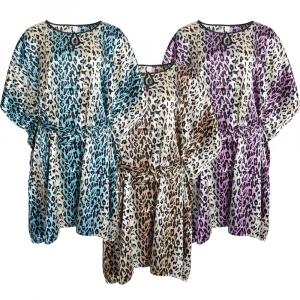 FINE WOMAN Damen Satin Beach Kaftan Kleid